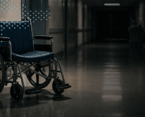 Hospital staff locating wheelchair using BLE tracking dashboard